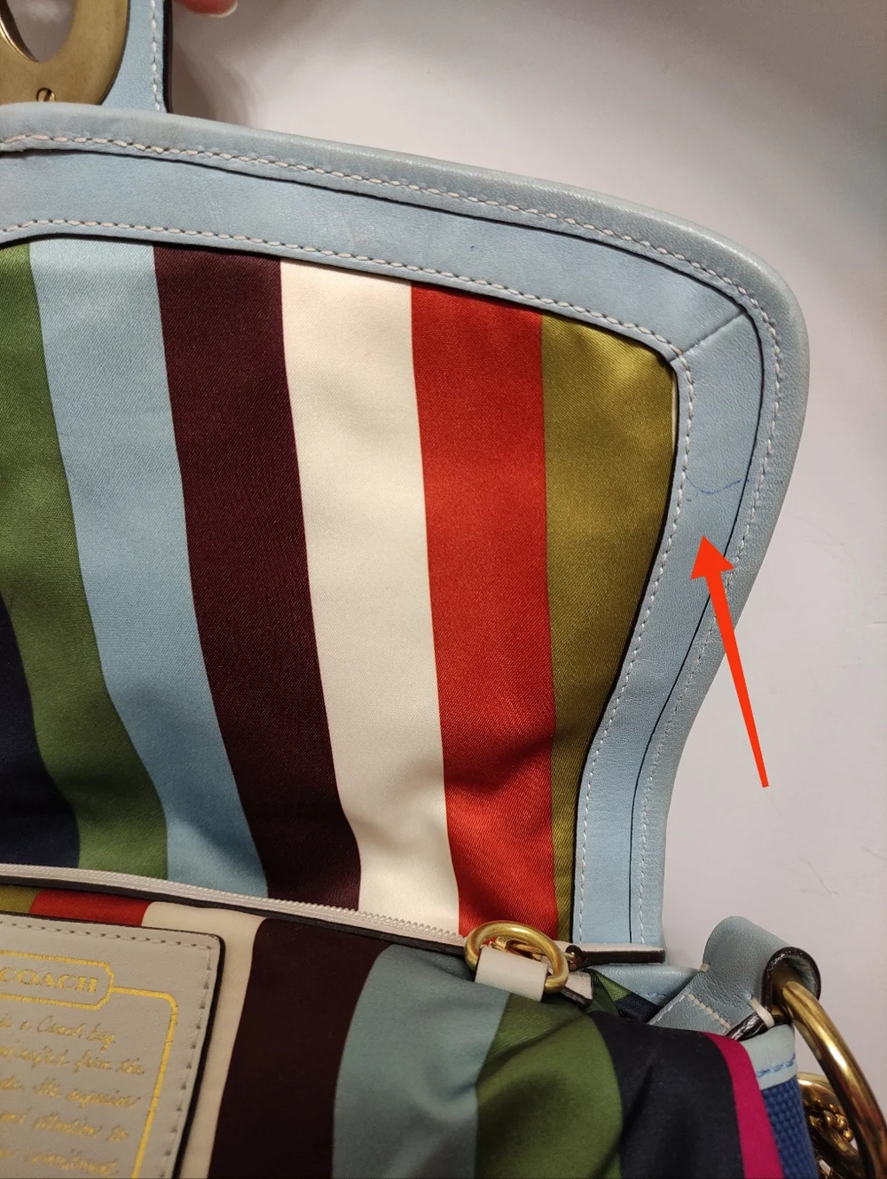 Vintage Coach 10828 65th Annv Legacy Ali Slim Flap Bag Blue - Picture 14 of 14